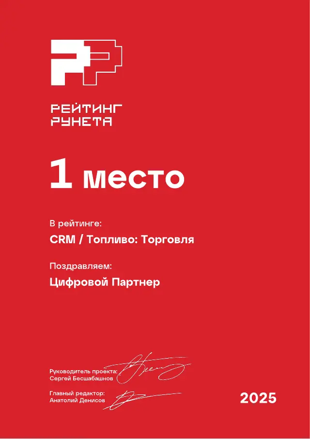 Рейтинг Рунета: Топливо · Торговля, 1 место, 2025